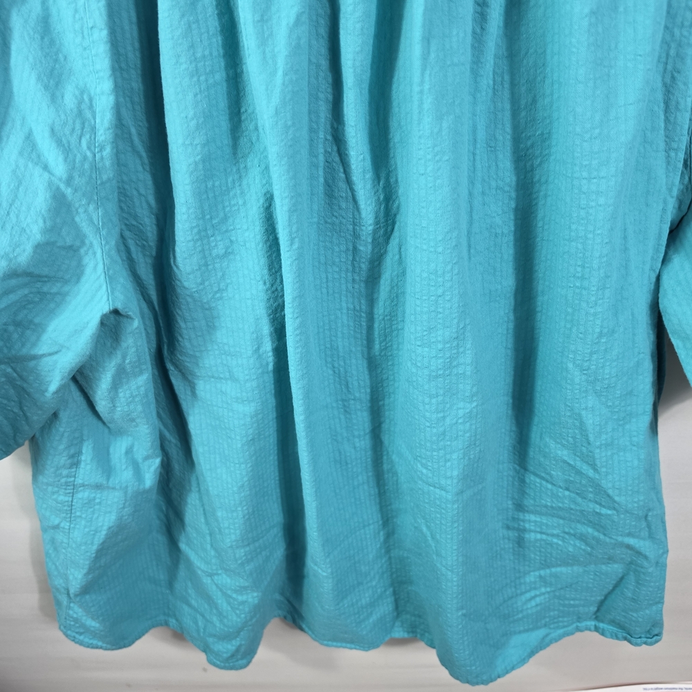Cato Turquoise Floral Embroidered Peasant Top Size 22/24 - Picture 13 of 14